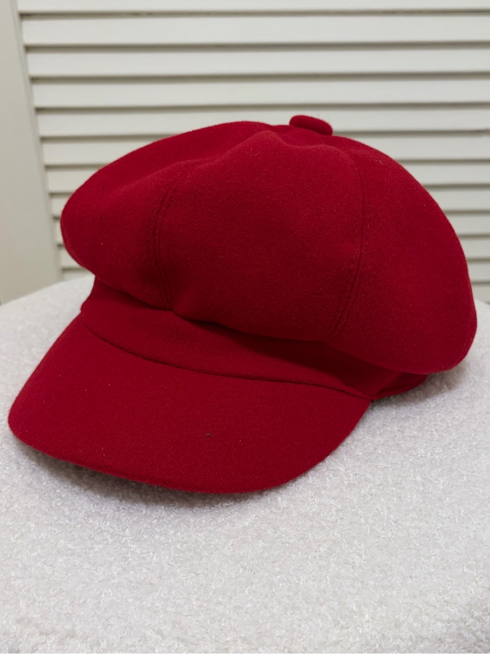 Women's Red Newsboy Cap - Stylish Casual Hat